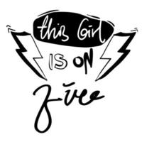 This girl is on fire. Handdrawn illustration doodle vector