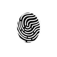 finger print illustration icon with hand drawn doodle style vector