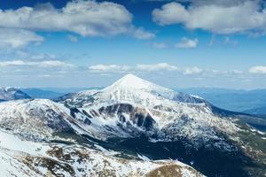 Mysterious winter landscape majestic mountains photo