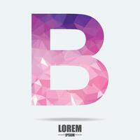Abstract trend polygon letter B logo design template. Art tech media app creative sign. Colorful vector symbol icon. Bright alphabet font.