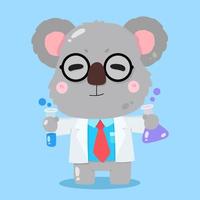 Cute Koala Animals cartoon illustrations working job Scientist vector