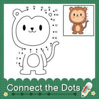 Connect the dots counting numbers 1 to 20 puzzle worksheet with baby animals vector