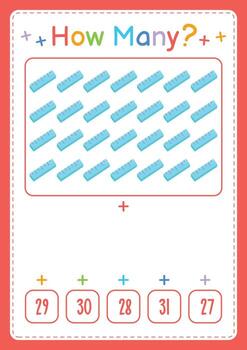 How many activity counting game for kids vector