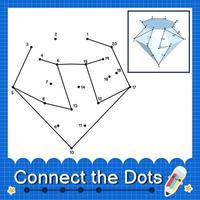 Connect the dots counting numbers 1 to 20 puzzle worksheet vector