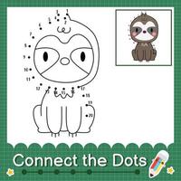 Connect the dots counting numbers 1 to 20 puzzle worksheet with baby animals vector