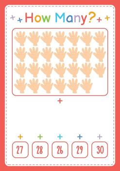 How many activity counting game for kids vector