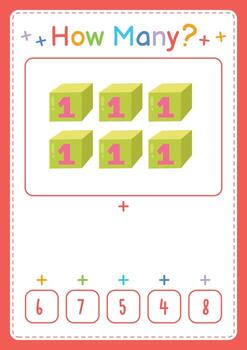 How many activity counting game for kids vector