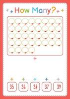 How many activity counting game for kids vector