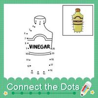 Connect the dots counting numbers 1 to 20 puzzle worksheet with vinegar vector