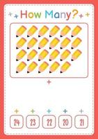 How many activity counting game for kids vector