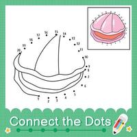 Connect the dots counting numbers 1 to 20 puzzle worksheet with oyster vector