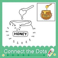 Connect the dots counting numbers 1 to 20 puzzle worksheet with honey vector