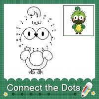 Connect the dots counting numbers 1 to 20 puzzle worksheet with baby animals vector