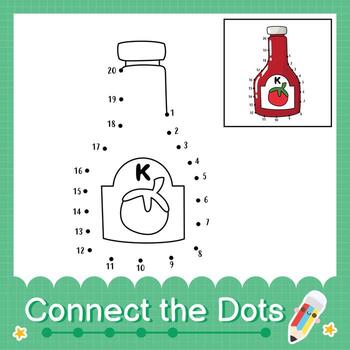 Connect the dots counting numbers 1 to 20 puzzle worksheet with tomato vector