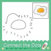 Connect the dots counting numbers 1 to 20 puzzle worksheet with egg vector