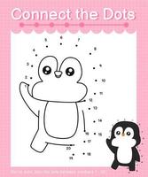 Connect the dots counting numbers 1 to 20 puzzle worksheet with cute Animals vector