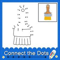 Connect the dots counting numbers 1 to 20 puzzle worksheet vector