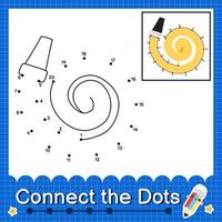 Connect the dots counting numbers 1 to 20 puzzle worksheet vector