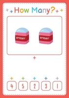 How many activity counting game for kids vector