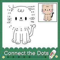 Connect the dots counting numbers 1 to 20 puzzle worksheet with baby animals vector