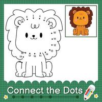 Connect the dots counting numbers 1 to 20 puzzle worksheet with baby animals vector