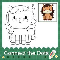 Connect the dots counting numbers 1 to 20 puzzle worksheet with baby animals vector