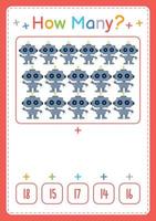 How many activity counting game for kids vector