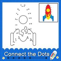 Connect the dots counting numbers 1 to 20 puzzle worksheet vector