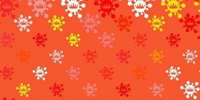 Light Orange vector pattern with coronavirus elements.