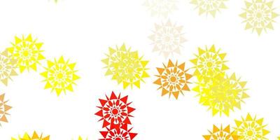 Light orange vector layout with beautiful snowflakes.