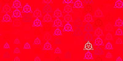 Light Pink vector background with occult symbols.