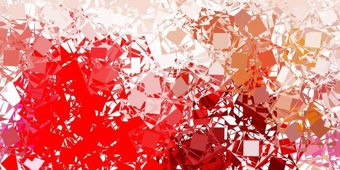 plantilla de vector rojo, amarillo claro con formas triangulares.