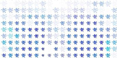 Light BLUE vector pattern with coronavirus elements.