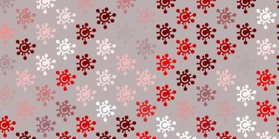 Light Red vector background with covid-19 symbols.