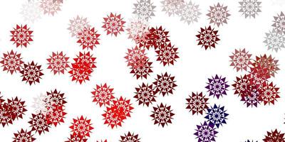 Light red vector background with christmas snowflakes.