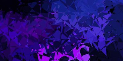 Dark purple, pink vector background with triangles.