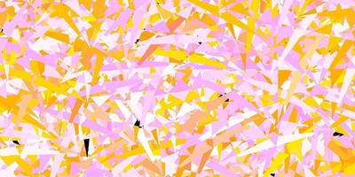 Light pink, yellow vector backdrop with triangles, lines.