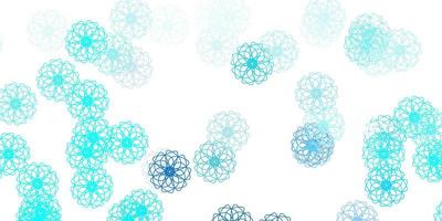 Light pink, blue vector doodle texture with flowers.