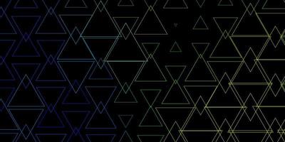 Dark Blue, Green vector pattern with lines, triangles.