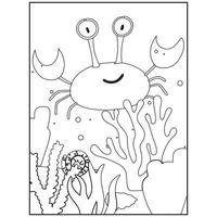 Dibujos de animales marinos para imprimir y colorear para niños. vector