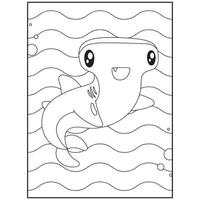 Shark Coloring Pages For Kids Printable vector