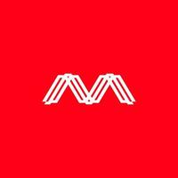 letter m flat simple tech modern logo vector