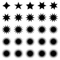 conjunto de iconos de símbolos de estrellas aislados en un fondo blanco. vector. vector