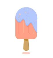 Linda ilustración vectorial de palitos de helado con glaseado. vector