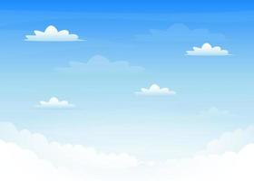 Bright cloudy sky. Cartoon. Vector illustration. Background.