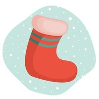 calcetín rojo navideño. ilustración vectorial vector