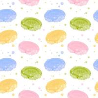 Seamless pattern of soap with foam, bubble. Vector background in flat style.