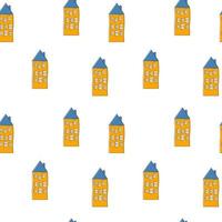 Seamless vector pattern with cute houses.