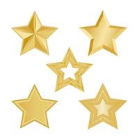 set of golden stars vector