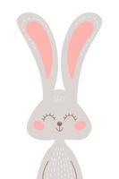 Vector illustration with cute smiling rabbit.